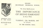 Ticket for The Importance of Being Earnest